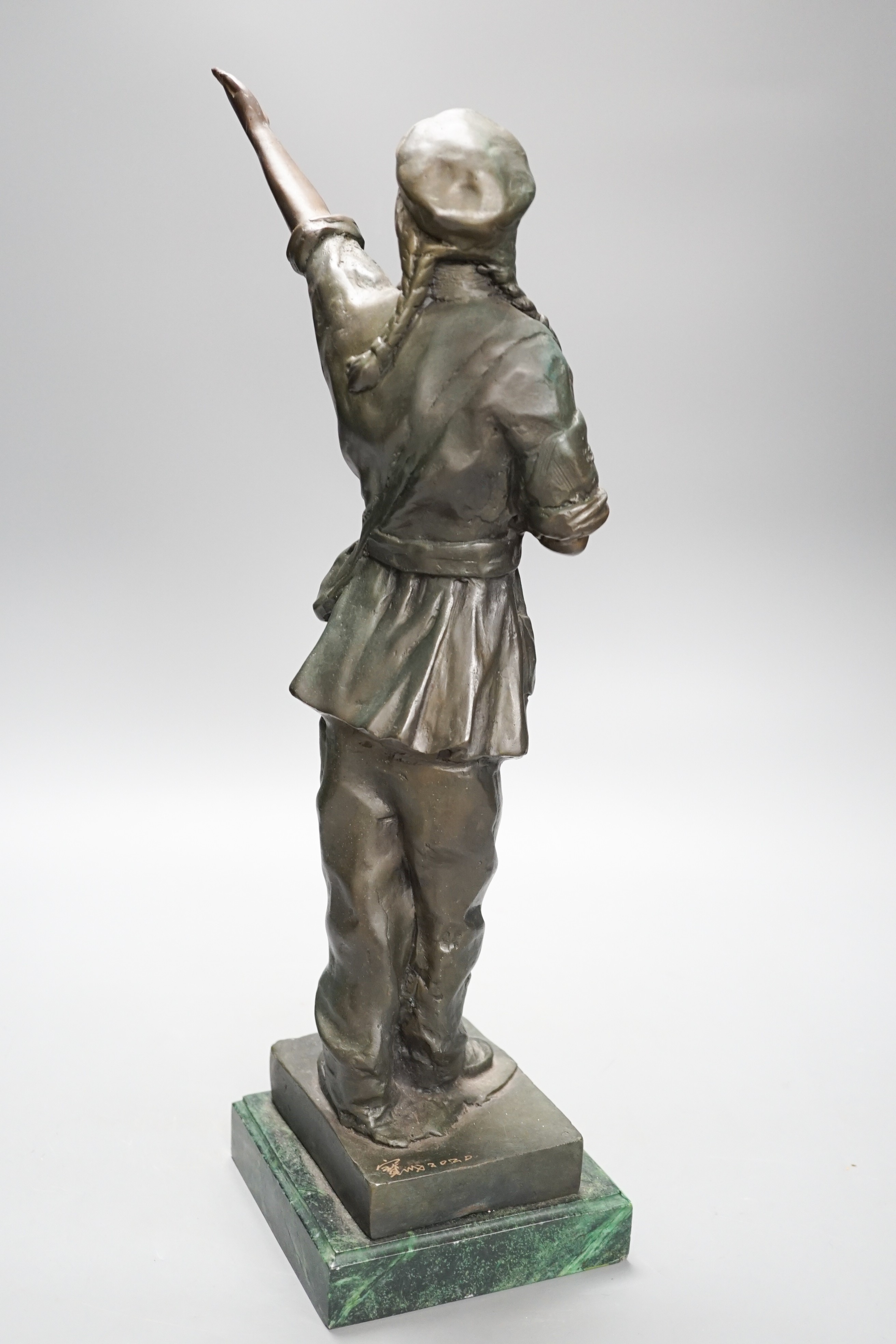 Le Bao bronze figure, a Red guard from Chinese revolutionary opera, 2020. 46cm